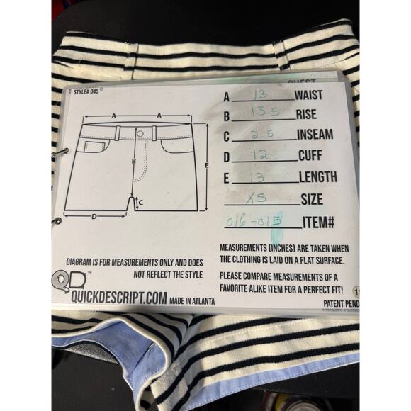 english factory high waist white black stripe short size xs - Picture 7 of 7